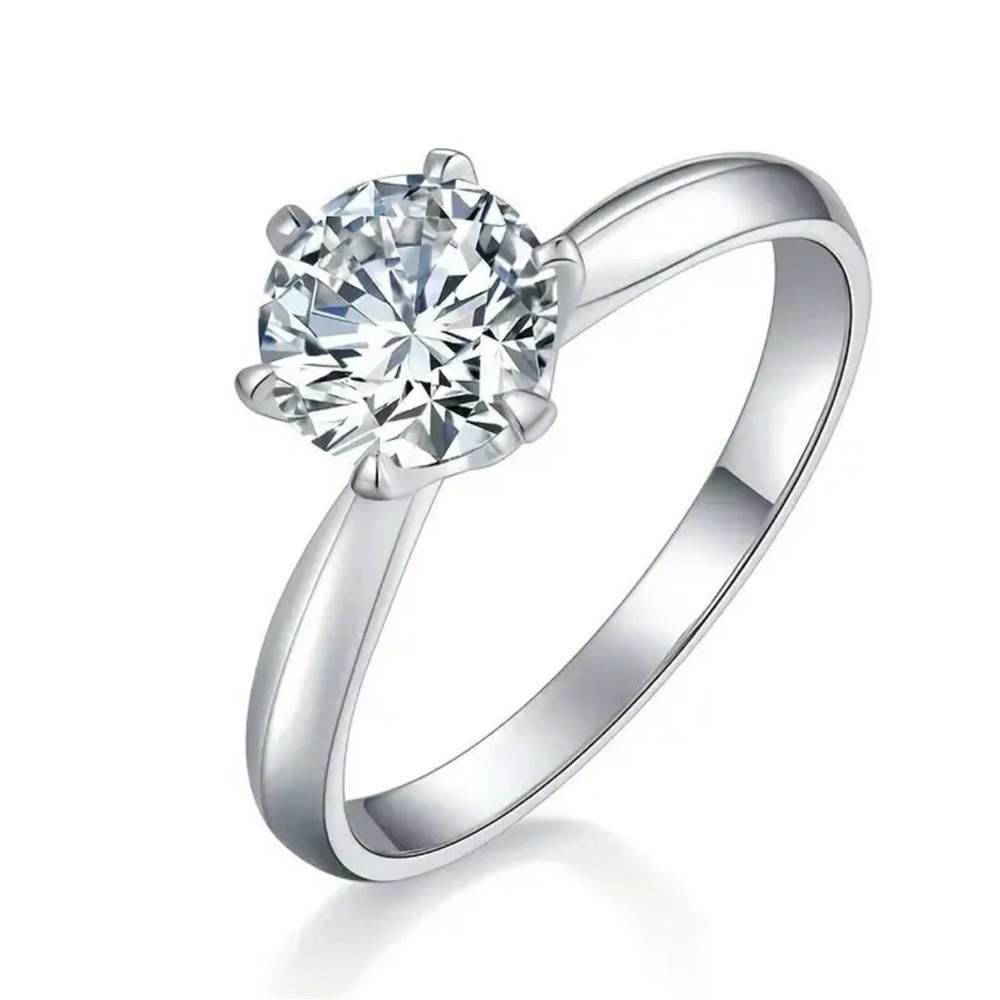 NEW Sterling Silver 1.00ct. tw. Moissanite Round Solitaire Ring size 7 - Picture 3 of 15